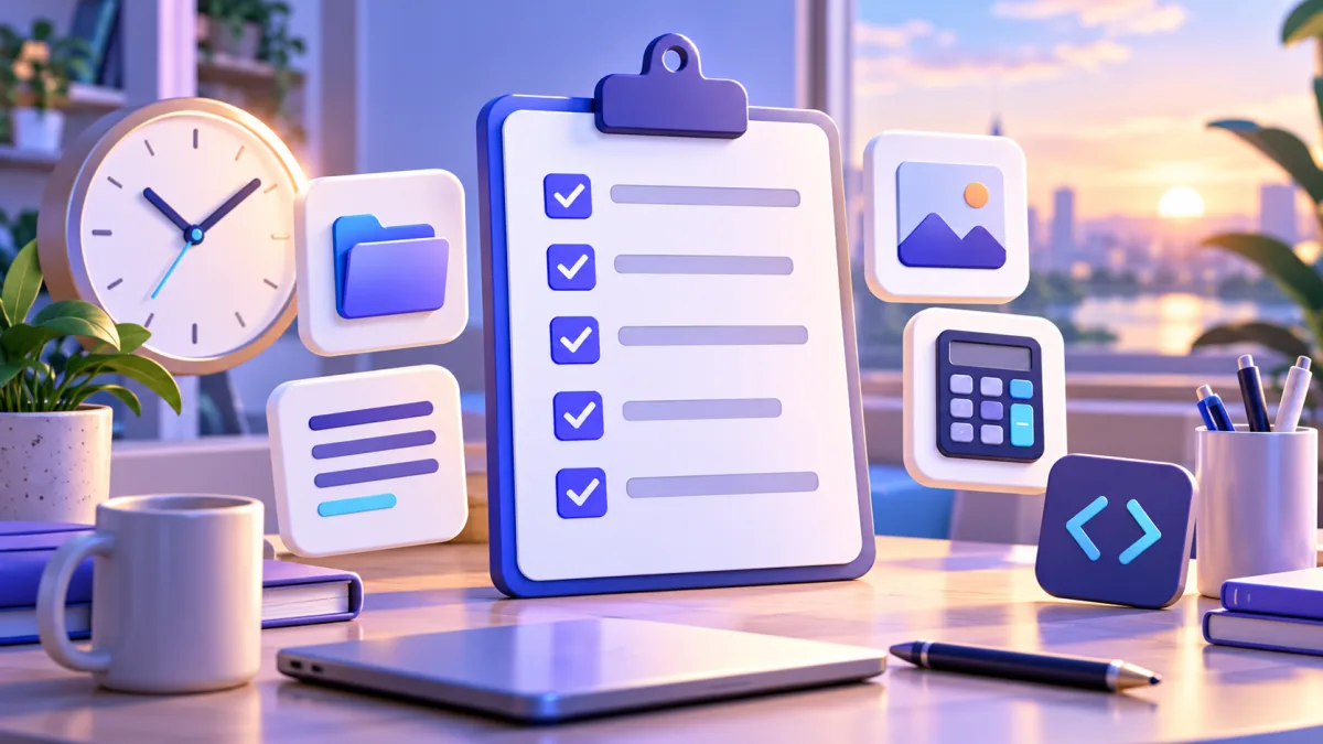 Tägliche Checkliste für digitale Produktivität